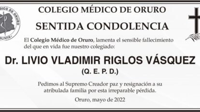 Dr. Livio Vladimir Riglos Vásquez Q. E. P. D.