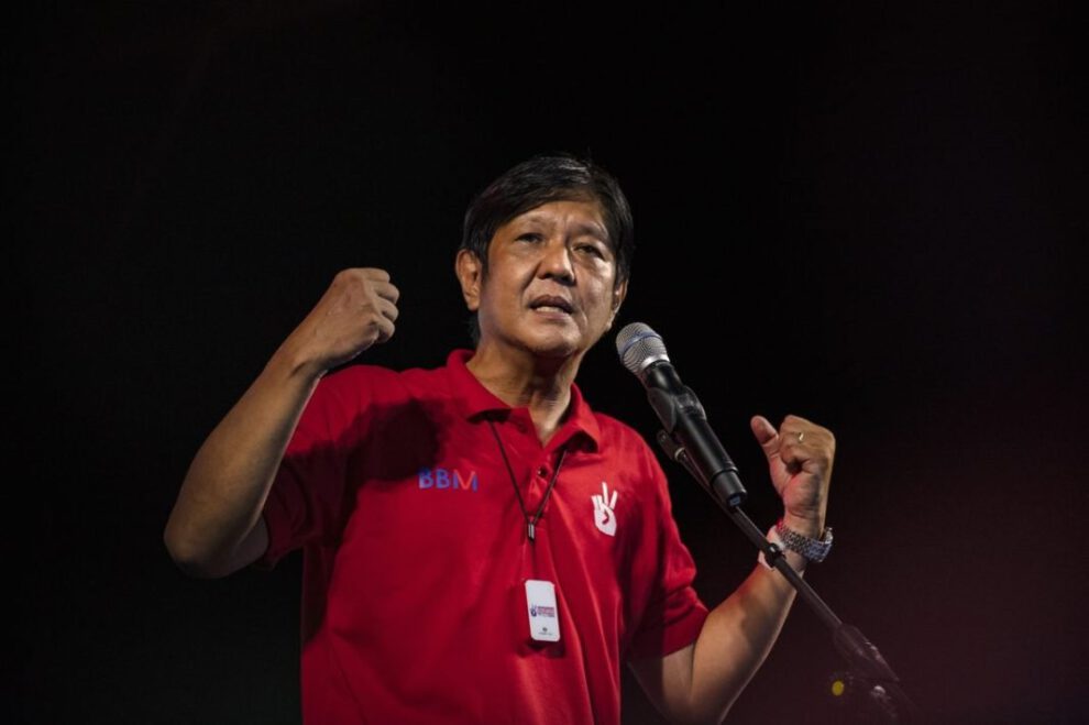Ferdinand Marcos Jr. durante su campaña política