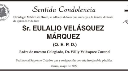 Eulalio Velásquez Márquez Q. E. P. D.
