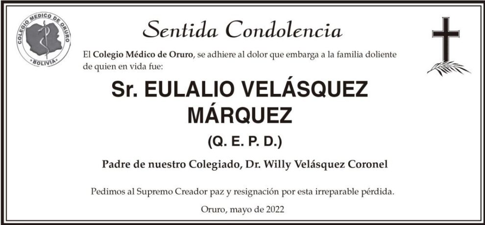 Eulalio Velásquez Márquez Q. E. P. D.