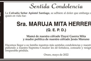 Condolencias por la pérdida de Maruja Mita Herrera