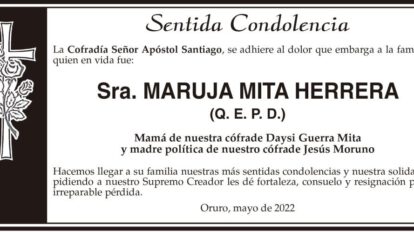 Condolencias por la pérdida de Maruja Mita Herrera