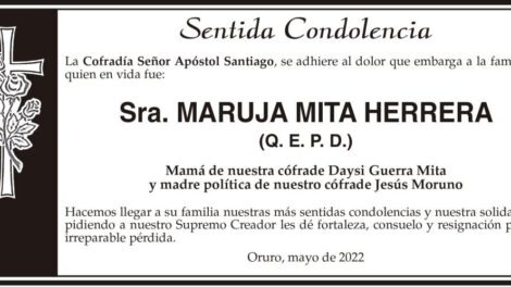 Condolencias por la pérdida de Maruja Mita Herrera