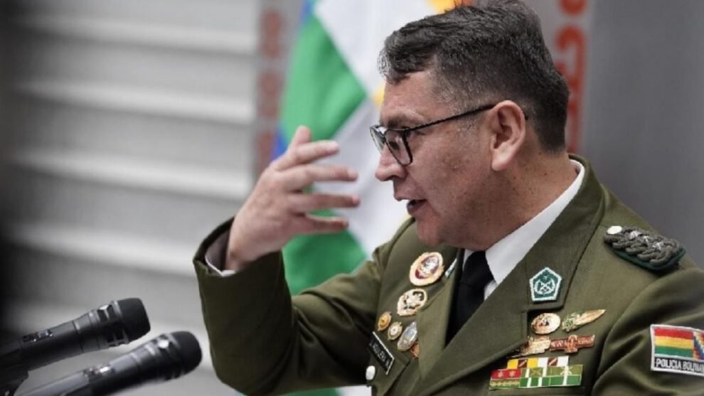 El comandante general de la Policía Boliviana, Jhonny Aguilera