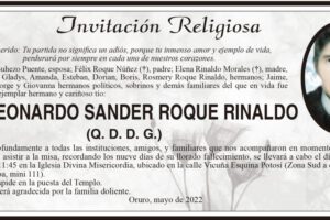 Ing. Leonardo Sander Roque Rinaldo, obituario y misa de recordación