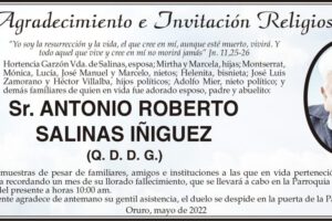 Agradecimiento e Invitación Religiosa por Antonio Roberto Salinas Iñiguez
