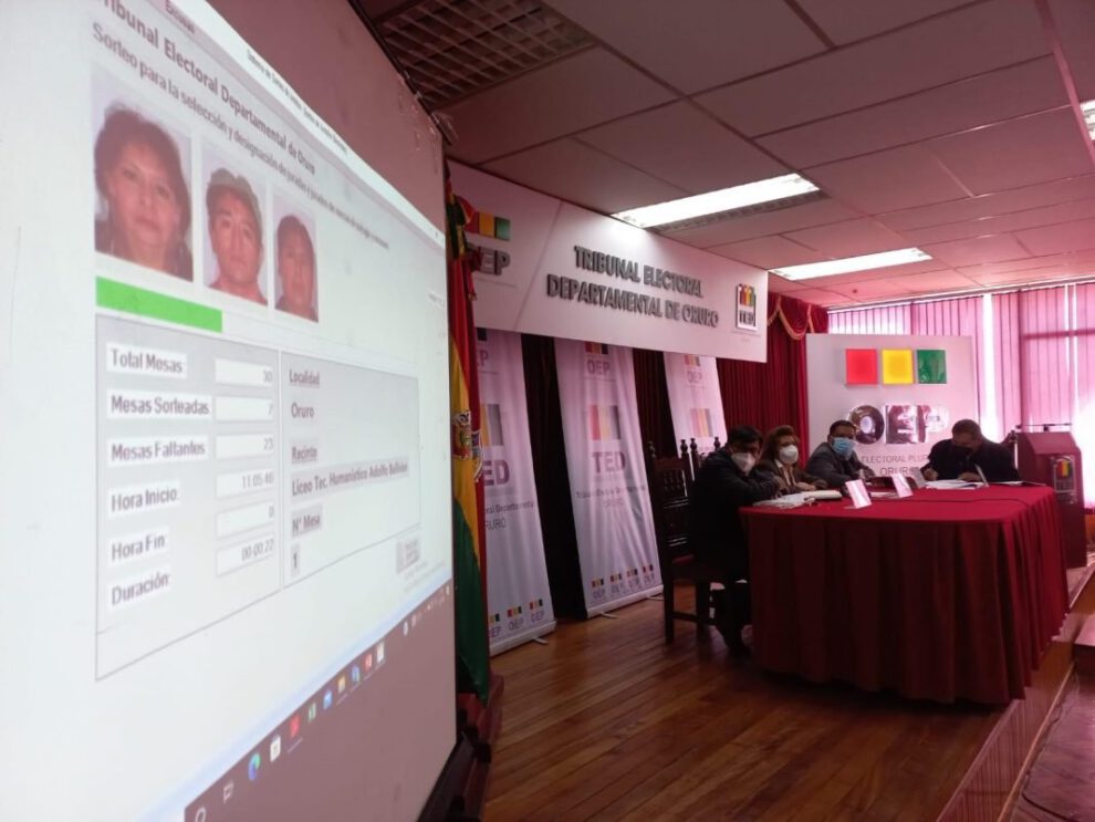 Sorteo de jurados Coteor realizado por TEDO