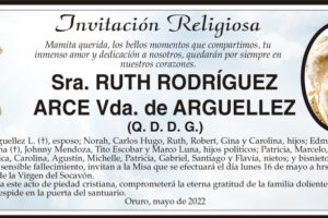 Invitación Religiosa para Ruth Rodríguez Arce