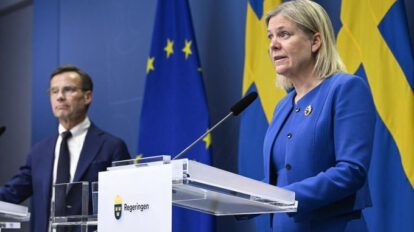 Suecia OTAN: La primera ministra, Magdalena Andersson, durante el anuncio de adhesión a la OTAN
