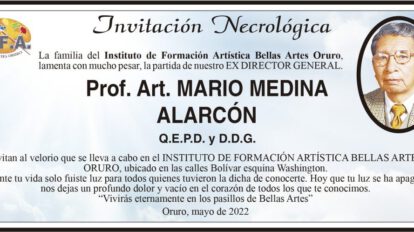 Invitación Necrológica: Prof. Art. Mario Medina Alarcón Q.E.P.D.