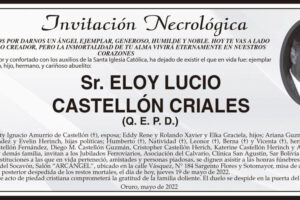 Invitación Necrológica para Eloy Lucio Castellón Criales