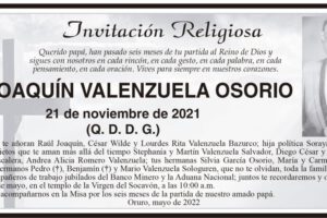 Obituario Cr. Joaquín Valenzuela Osorio
