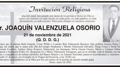 Obituario Cr. Joaquín Valenzuela Osorio