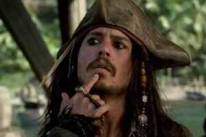 Johnny Depp como Jack Sparrow en Piratas del Caribe
