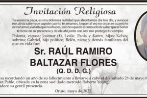 Invitación Religiosa para Raúl Ramiro Baltazar Flores