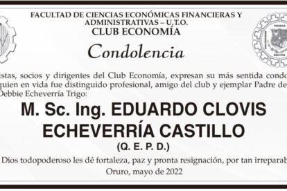 Condolencias por la pérdida de Eduardo Clovis Echeverría Castillo
