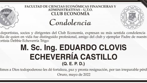 Condolencias por la pérdida de Eduardo Clovis Echeverría Castillo