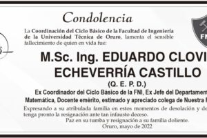 Condolencia por el fallecimiento de Eduardo Clovis Echeverría Castillo