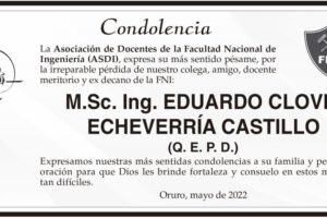 Condolencias por la pérdida de Eduardo Clovis Echeverría Castillo