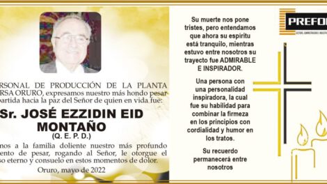 Necrológico de José Ezzidin Eid Montaño