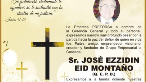 Necrológico de José Ezzidin Eid Montaño