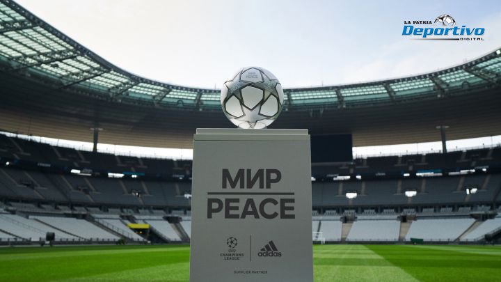 Balón final Champions League con mensaje de paz