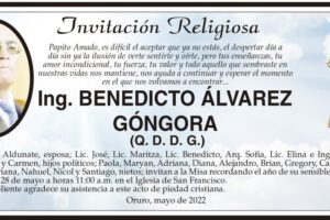 Ing. Benedicto Álvarez Góngora, invitación religiosa en su memoria