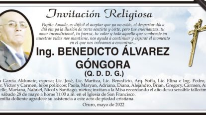 Ing. Benedicto Álvarez Góngora, invitación religiosa en su memoria