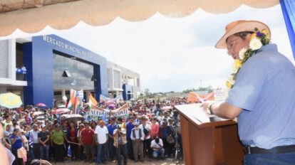 Mercado municipal en Yapacaní entregado por el Presidente Arce con inversión de Bs 32 millones
