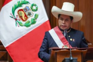 Presidente de Perú Pedro Castillo en un discurso
