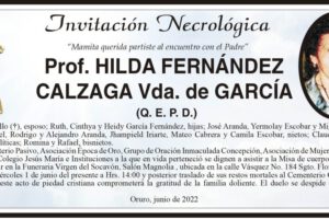 Invitación Necrológica para Prof. Hilda Fernández Calzaga