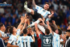 Messi en Wembley tras ganar la Finalissima