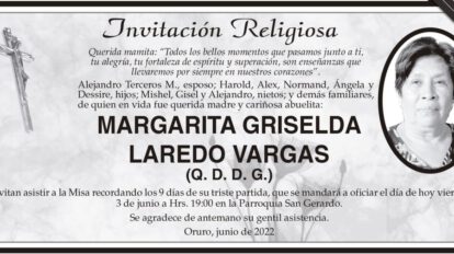 Margarita Griselda Laredo Vargas Q. D. D. G.