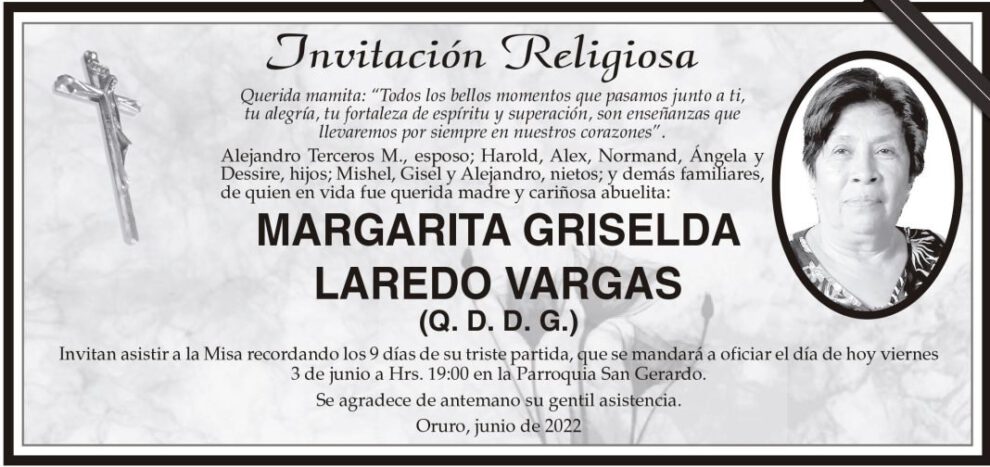 Margarita Griselda Laredo Vargas Q. D. D. G.
