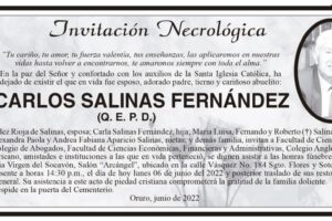 Invitación Necrológica: Dr. Carlos Salinas Fernández (Q. E. P. D.)