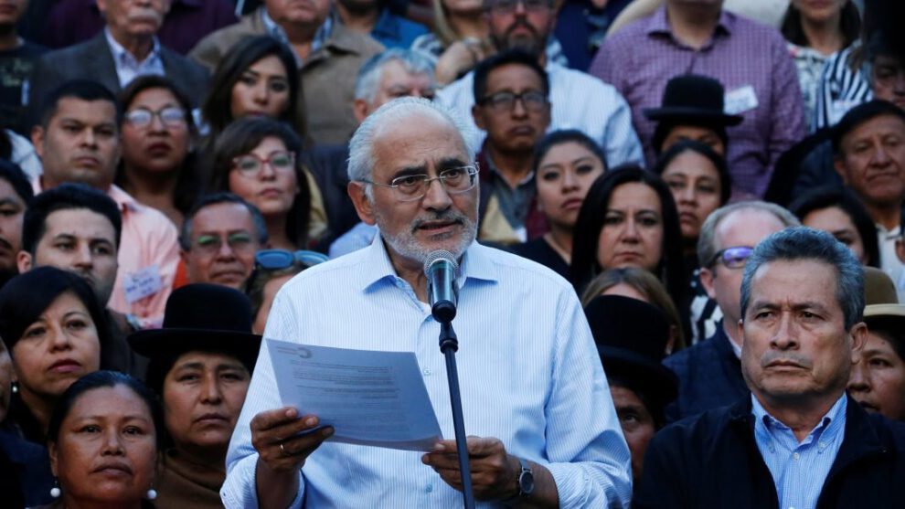 Carlos Mesa en el contexto de la investigación por los hechos de 2019