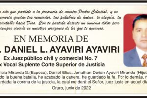 Obituario de Daniel L. Ayaviri Ayaviri