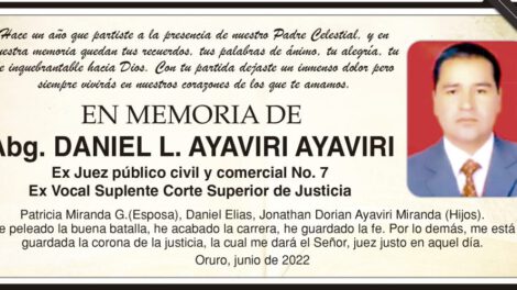 Obituario de Daniel L. Ayaviri Ayaviri