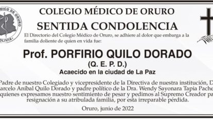 Prof. Porfirio Quilo Dorado Q. E. P. D.