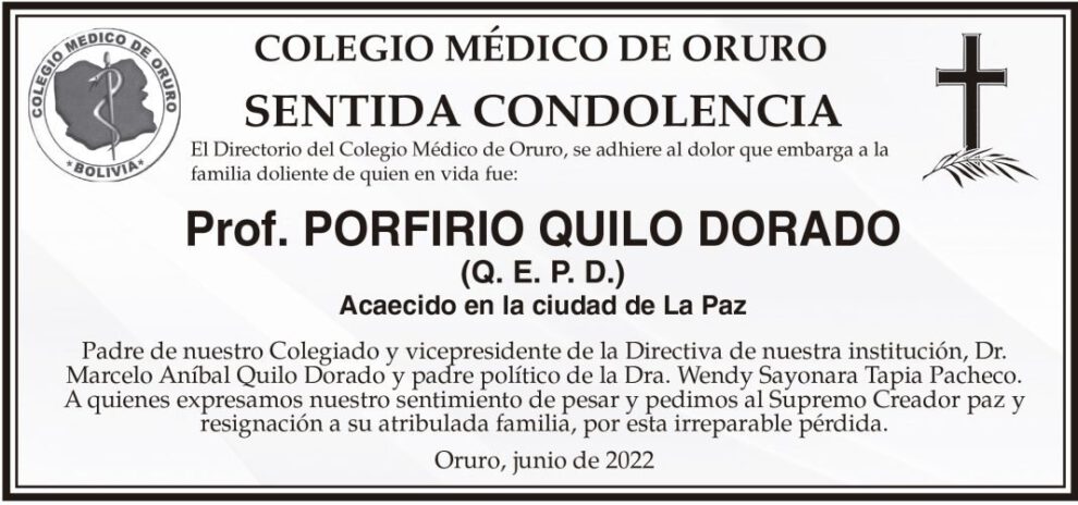 Prof. Porfirio Quilo Dorado Q. E. P. D.