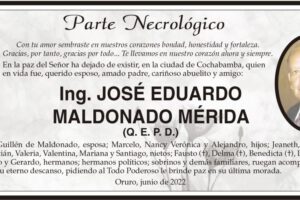 Necrológico de Ing. José Eduardo Maldonado Mérida