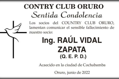 Ing. Raúl Vidal Zapata Q. E. P. D.