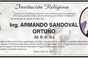 Ing. Armando Sandoval Ortuño Misa recordatoria