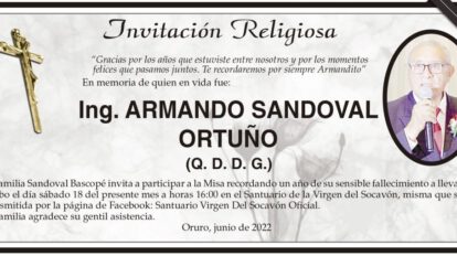 Ing. Armando Sandoval Ortuño Misa recordatoria