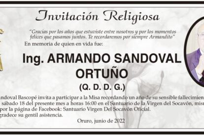 Ing. Armando Sandoval Ortuño Misa recordatoria