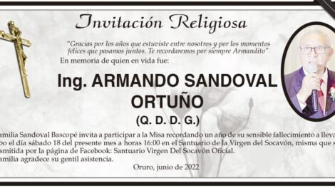 Ing. Armando Sandoval Ortuño Misa recordatoria