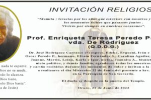 Prof. Enriqueta Teresa Peredo Pacheco vda. De Rodriguez (Q.D.D.G.)