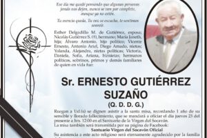 Invitación Religiosa para Ernesto Gutiérrez Suzaño