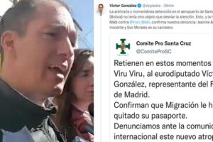 Detención eurodiputado Víctor González en Viru Viru