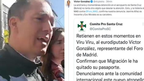 Detención eurodiputado Víctor González en Viru Viru
